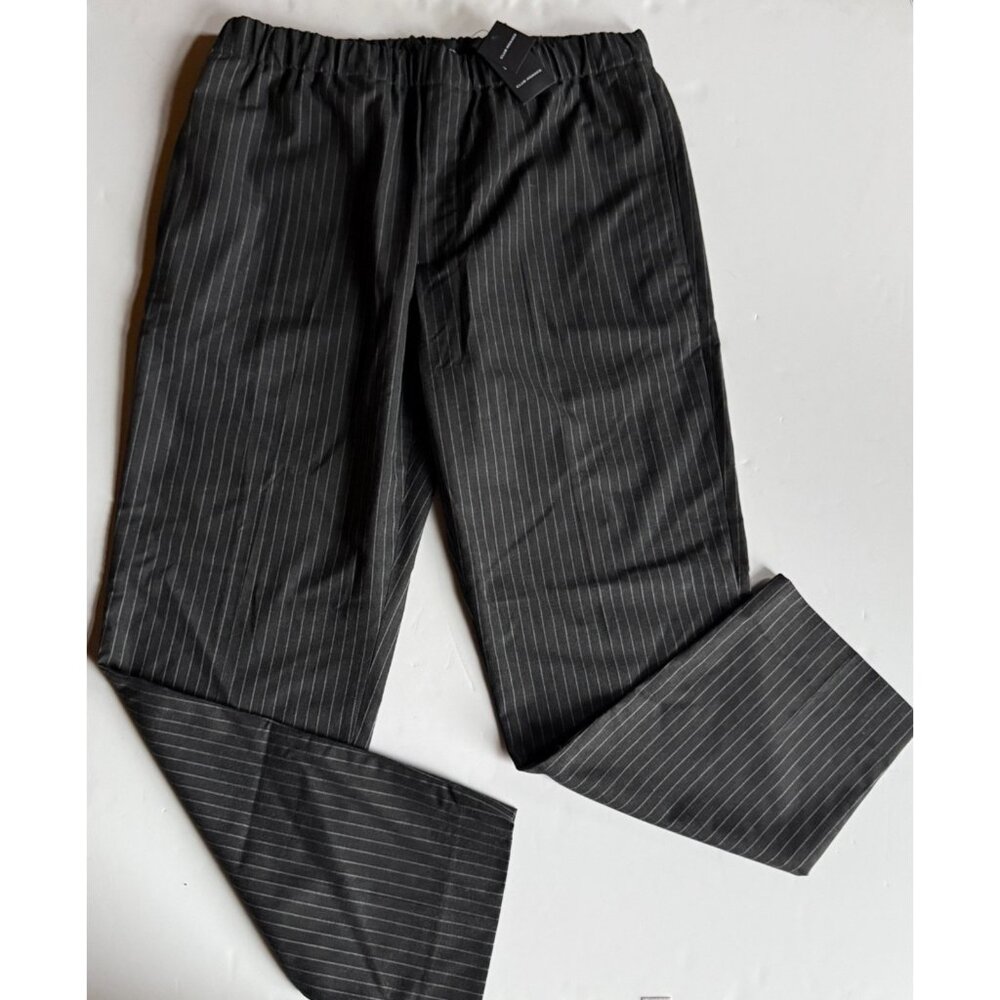 CLUB MONACO Grey Pinstripe Relaxed Dress Pants - Men's XL